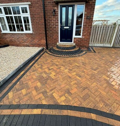 braken block paving new step fencing gravel driveway havercroft 09